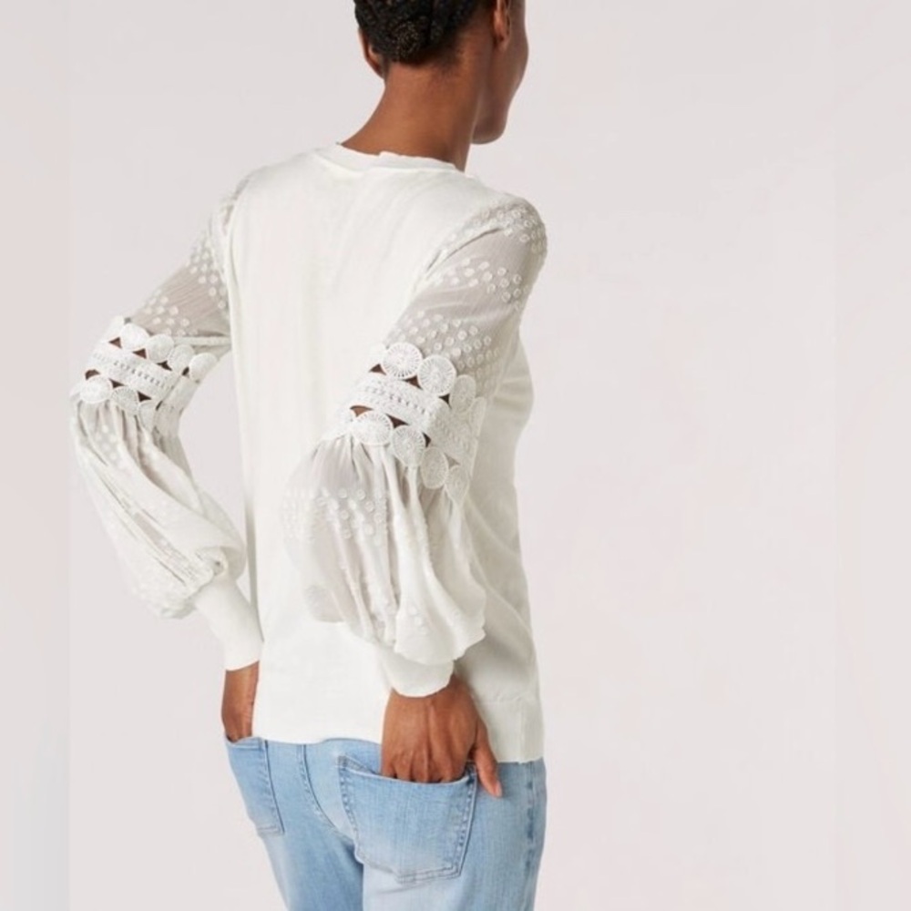 NWOT Sioni Long Sleeve Mix Media Top - Picture 4 of 8